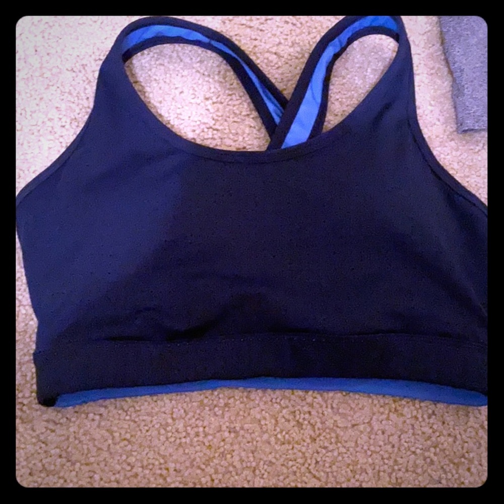 Blue sports bra